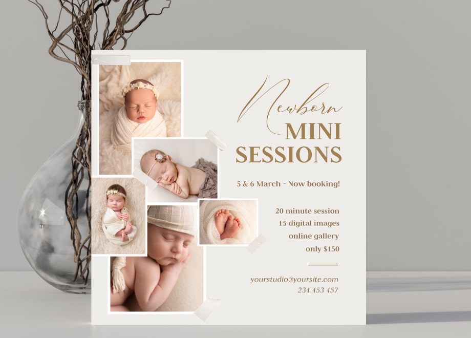 Newborn Photo Collage Mini Session Template