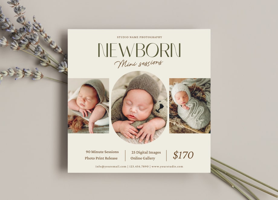 Newborn Mini Session Template for Spring