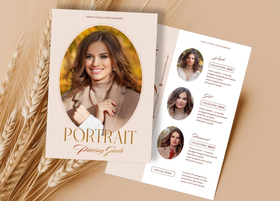 Elegant Portrait Pricing Guide Template