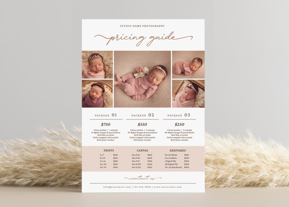 Newborn Multi-Photo Pricing Guide Template