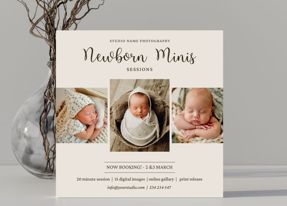 Sweet Newborn Mini Session Template