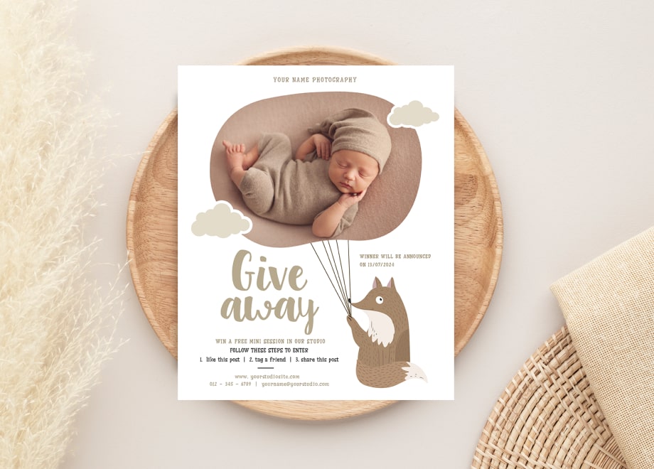 Warm Tone Newborn Giveaway Template