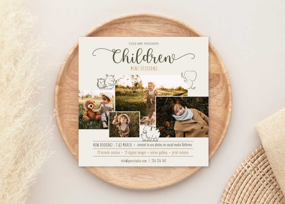 Children’s Mini Session Card Template