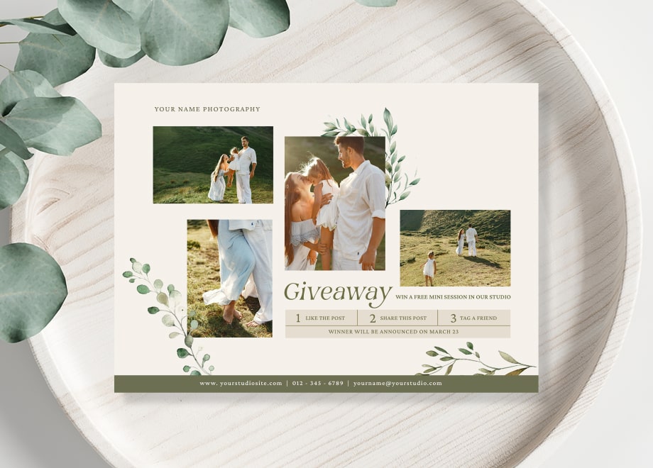 Family Giveaway Card Template For Spring