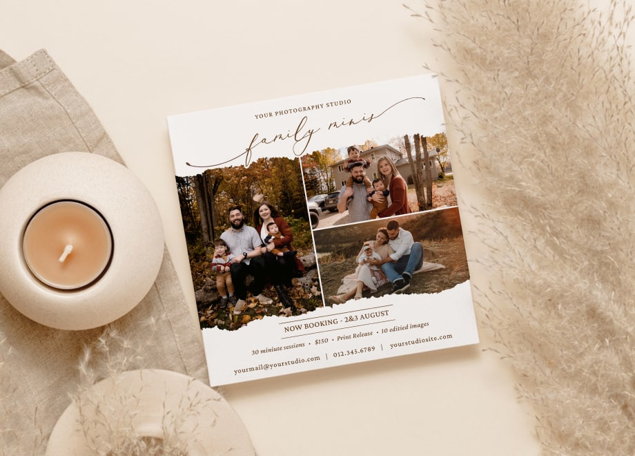 Family Mini Session Card Template