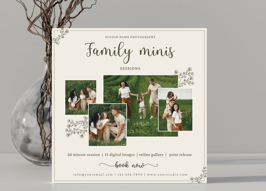 Cream Tone Family Mini Session Template