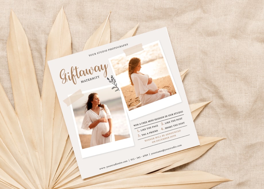 Cream Maternity Giveaway Collage Template