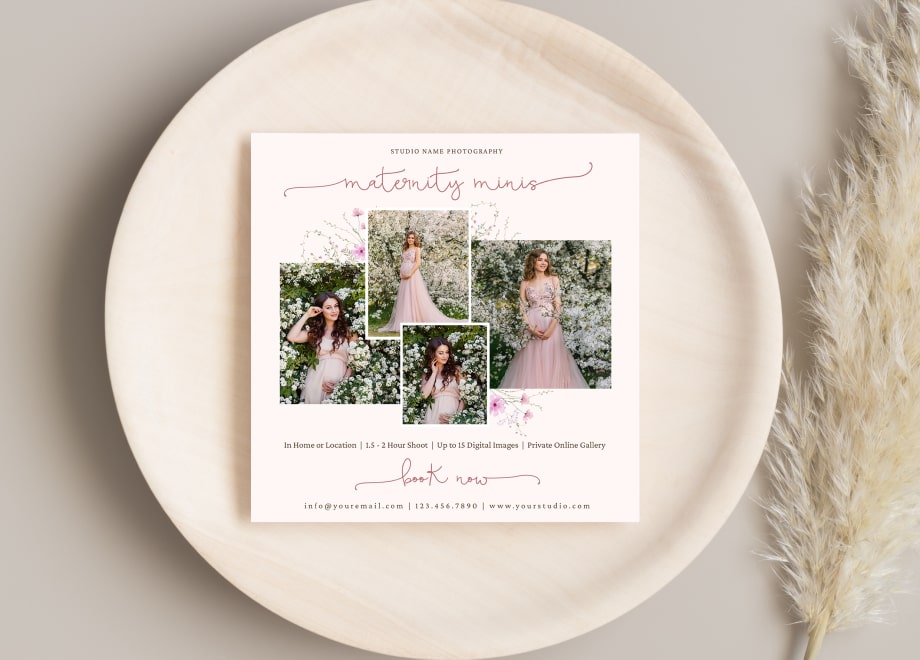 Floral Maternity Mini Session Template