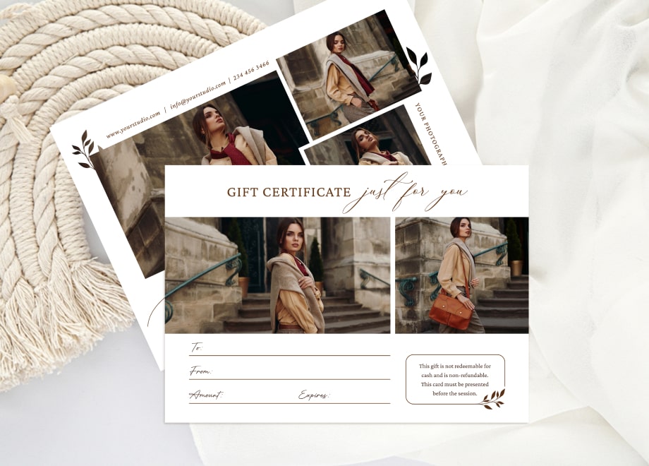 Classic Two-Sided Model Gift Certificate Template