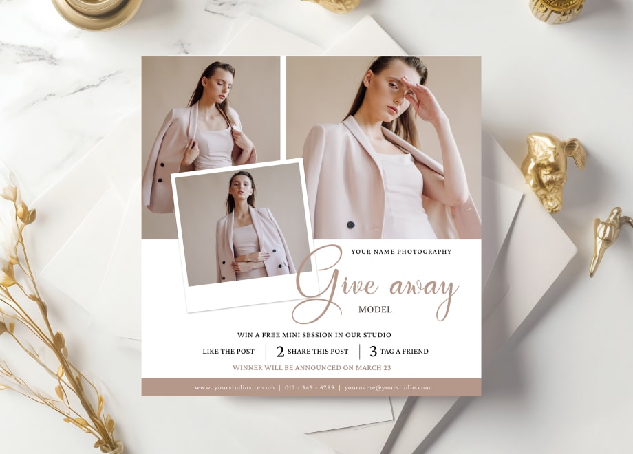 Elegant Model Photography Giveaway Template