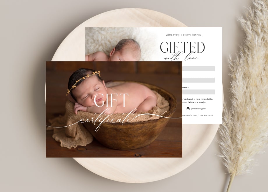 Basic Style Newborn Gift Certificates Template