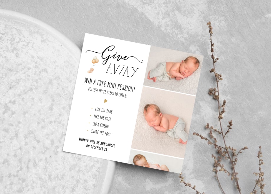 Birthday Newborn Giveaway Template