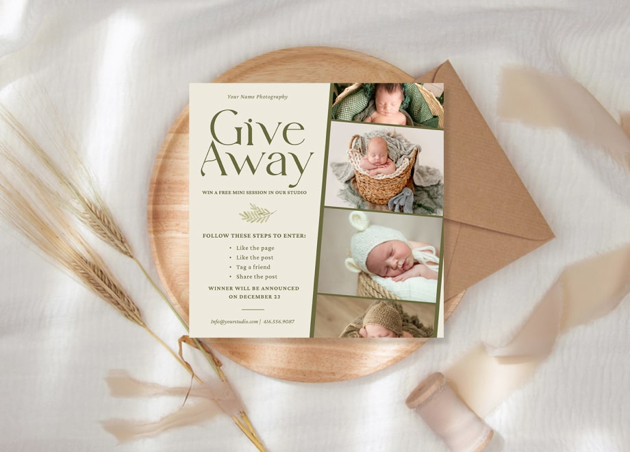 Buttercream Newborn Giveaway Template