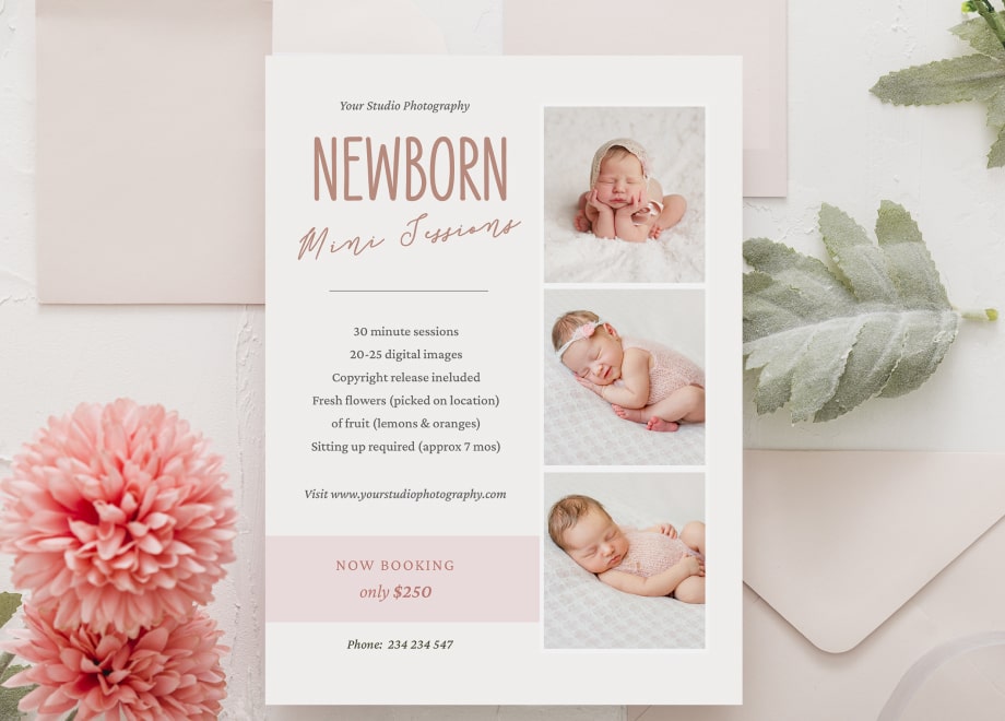 Delicate Basic Newborn Mini Session Template