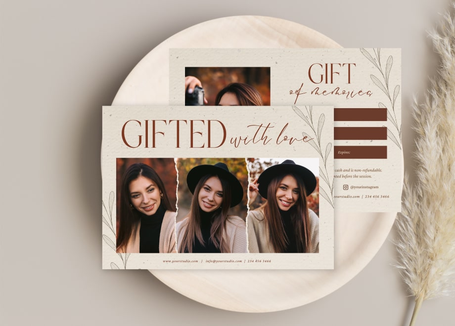 Portrait Gift Certificate Template for Photographers