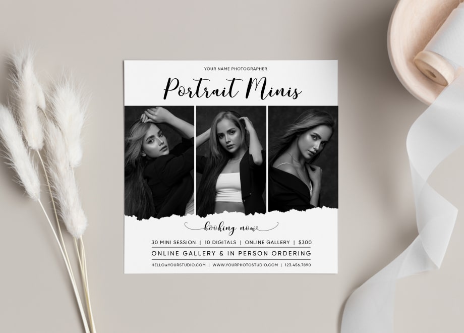 Black&White Tone Portrait Mini Session Template