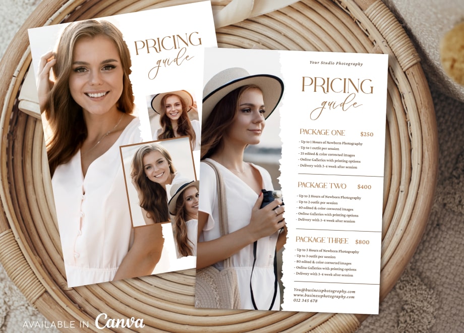 Basic Type Portrait Pricing Guide Template