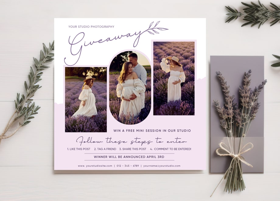 Lavender Tone Maternity Giveaway Template