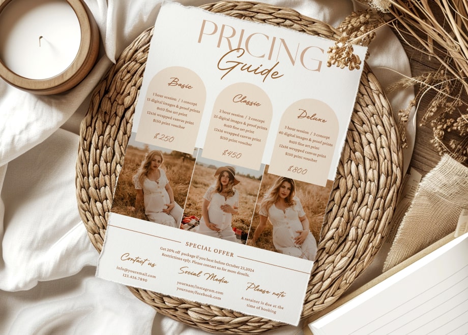 Maternity Photography Pricing Guide Template