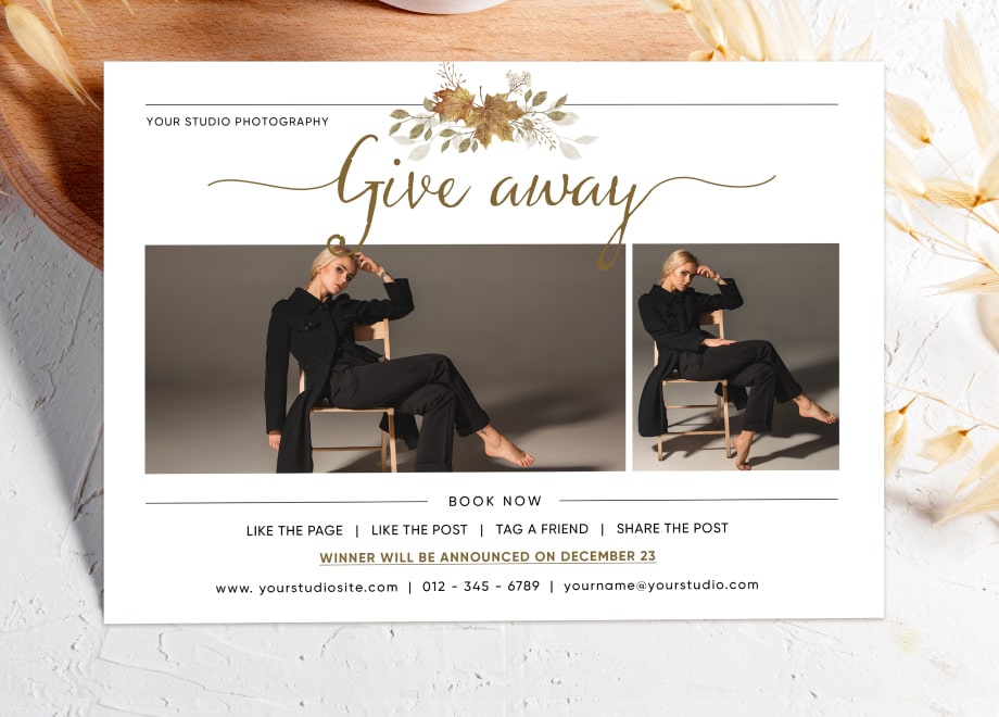 Floral Neutral Model Giveaway Template