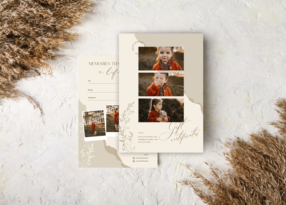 Children’s Gift Certificates Template For Photographers