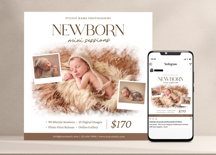 Warm Newborn Mini Session Template