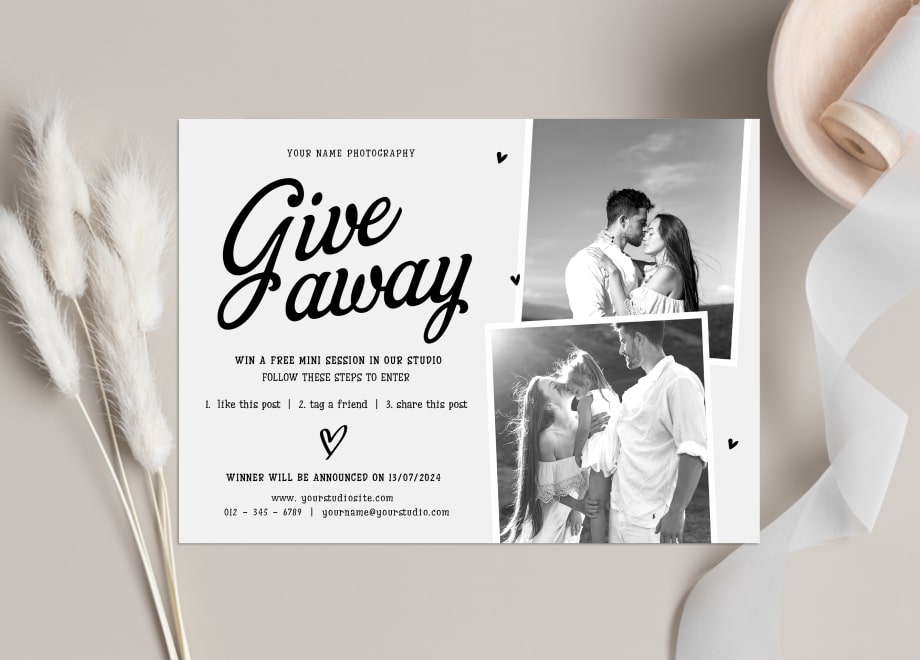 Family Giveaway Black&White Tone Template