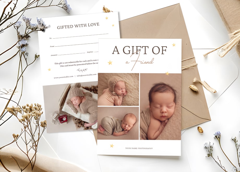 Warm Tone Newborn Gift Certificates Template