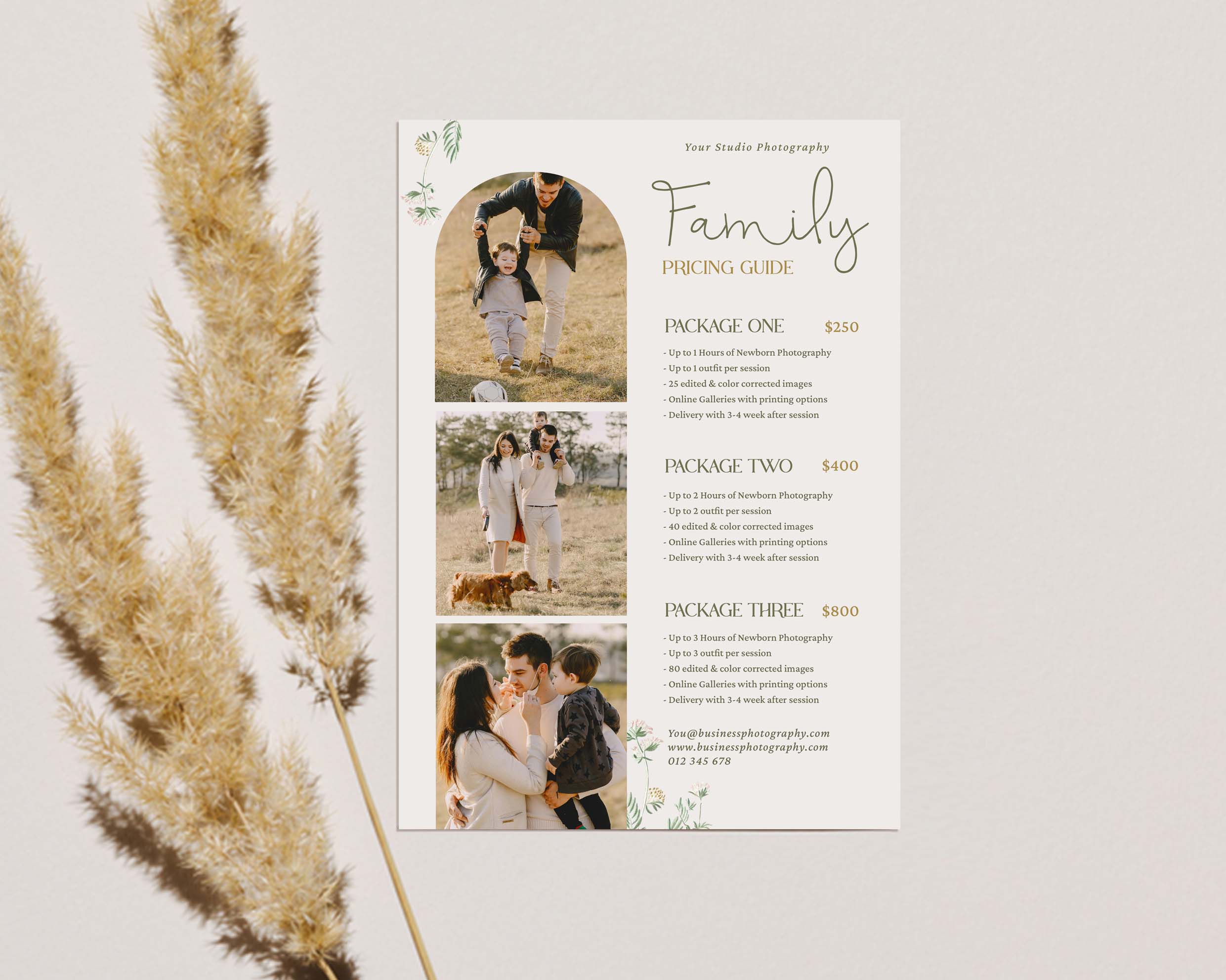 Elegant Beige Family Pricing Guide Template