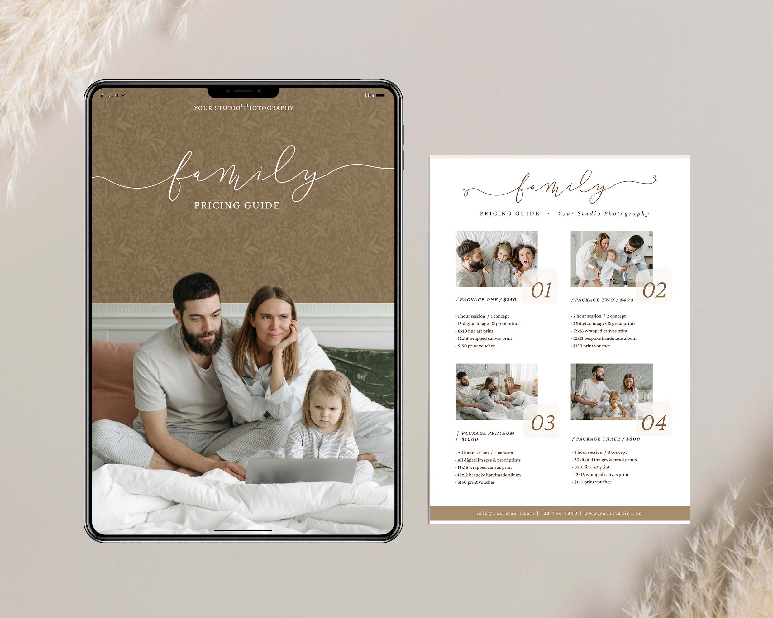 Family Pricing Guide Four-Photo Template