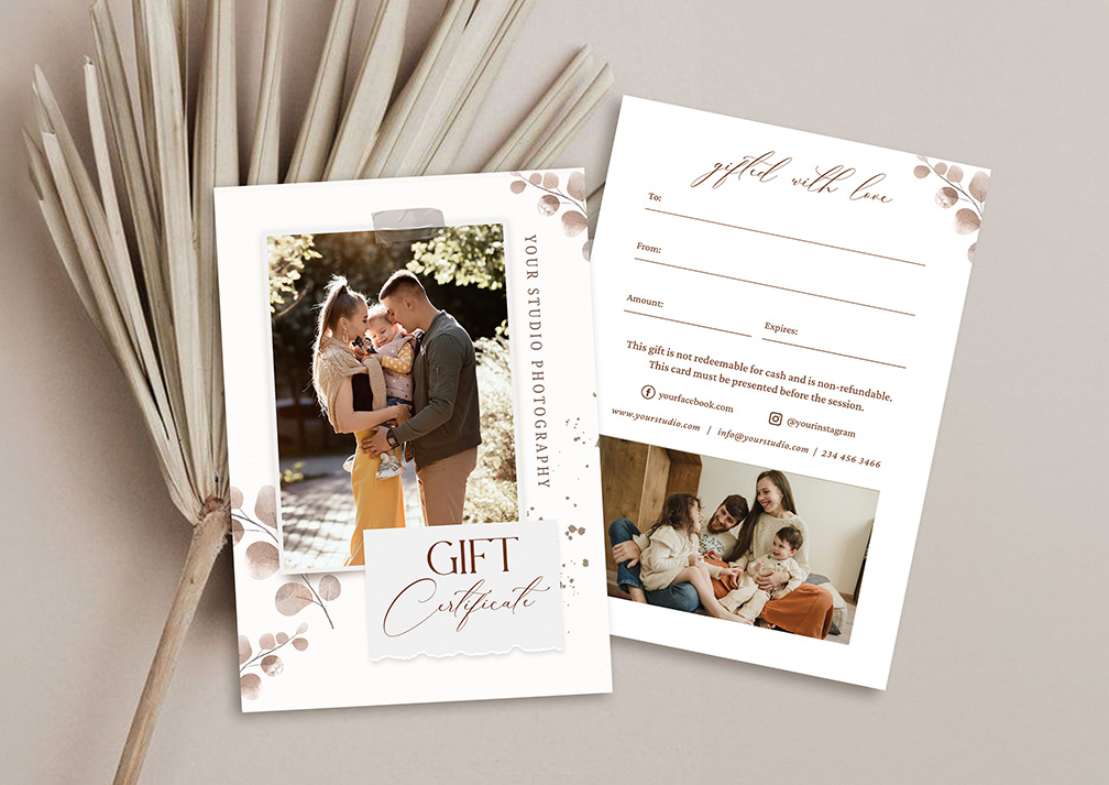 Sweet Family Gift Certificates Template