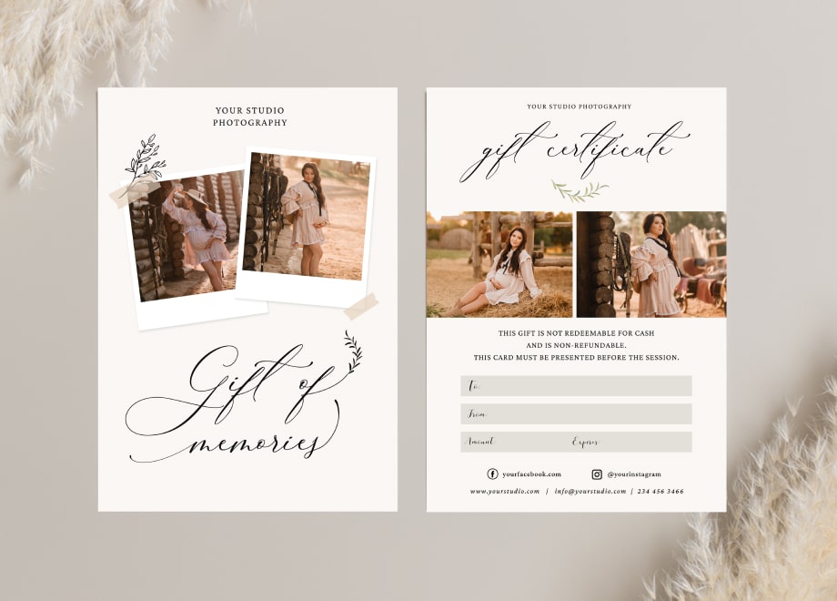 Maternity Photography Gift Certificate Template