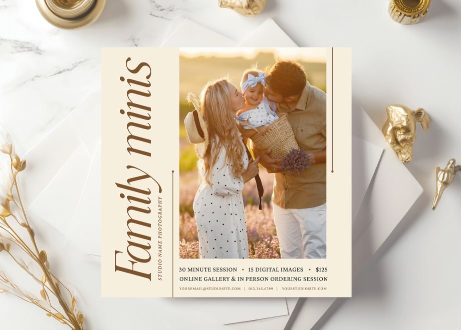 Warm Light Yellow Family Photo Template