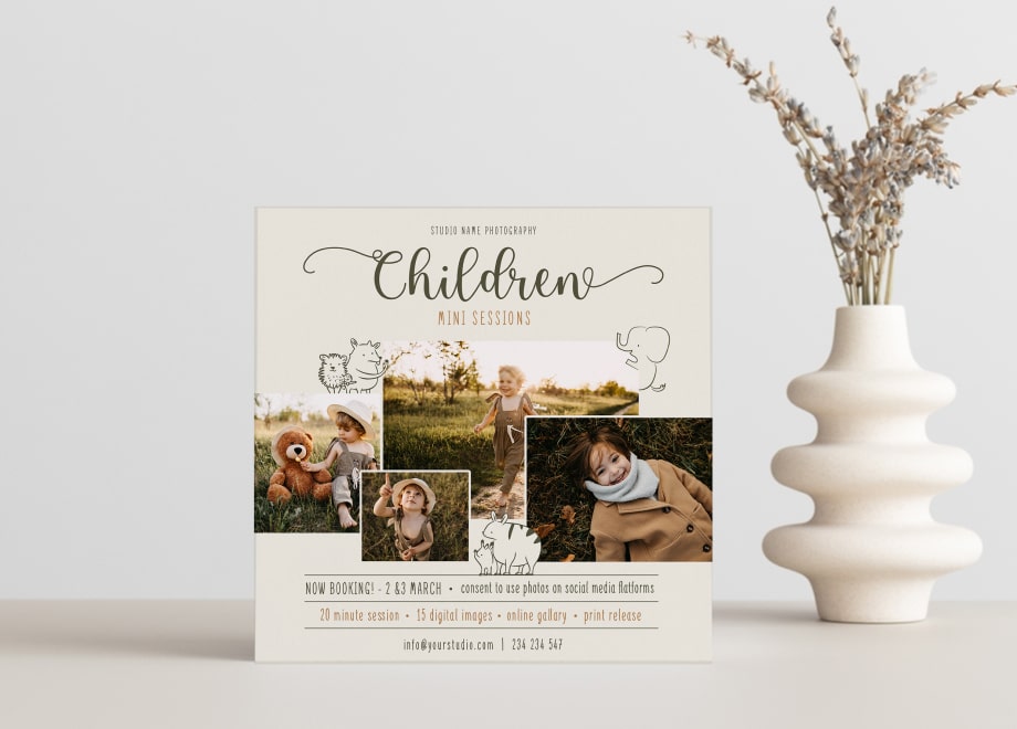 Children’s Mini Session Card Template