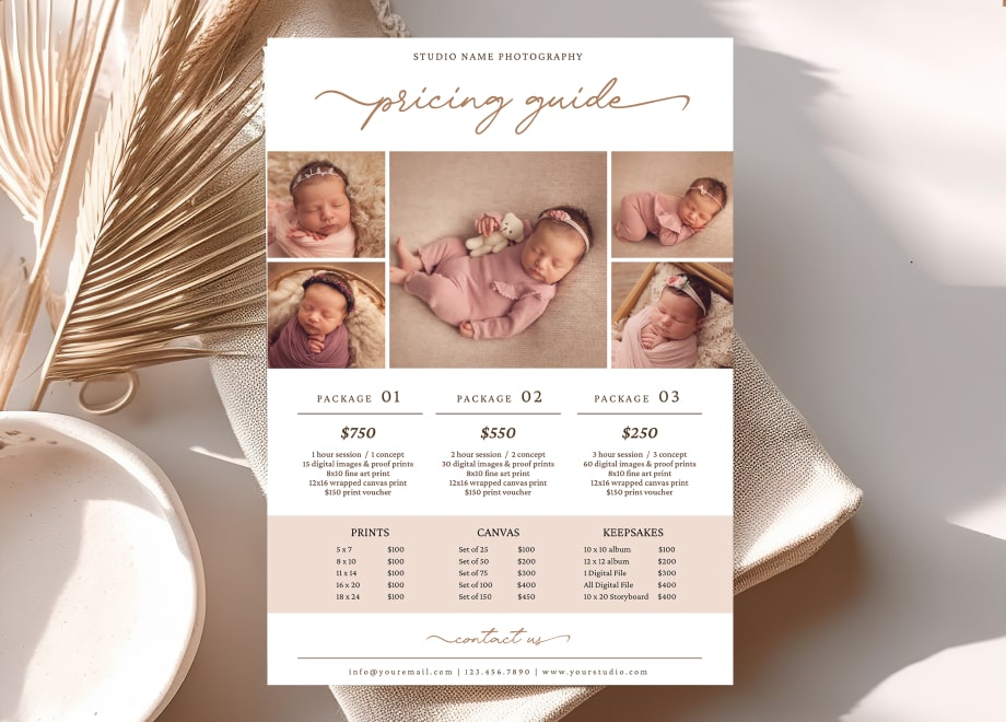 Newborn Multi-Photo Pricing Guide Template