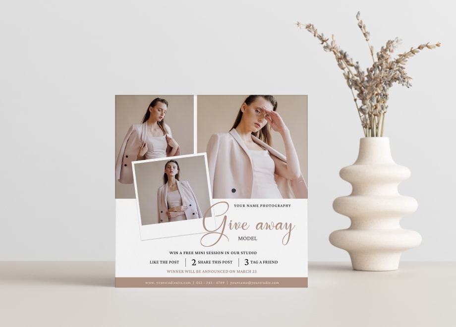 Elegant Model Photography Giveaway Template