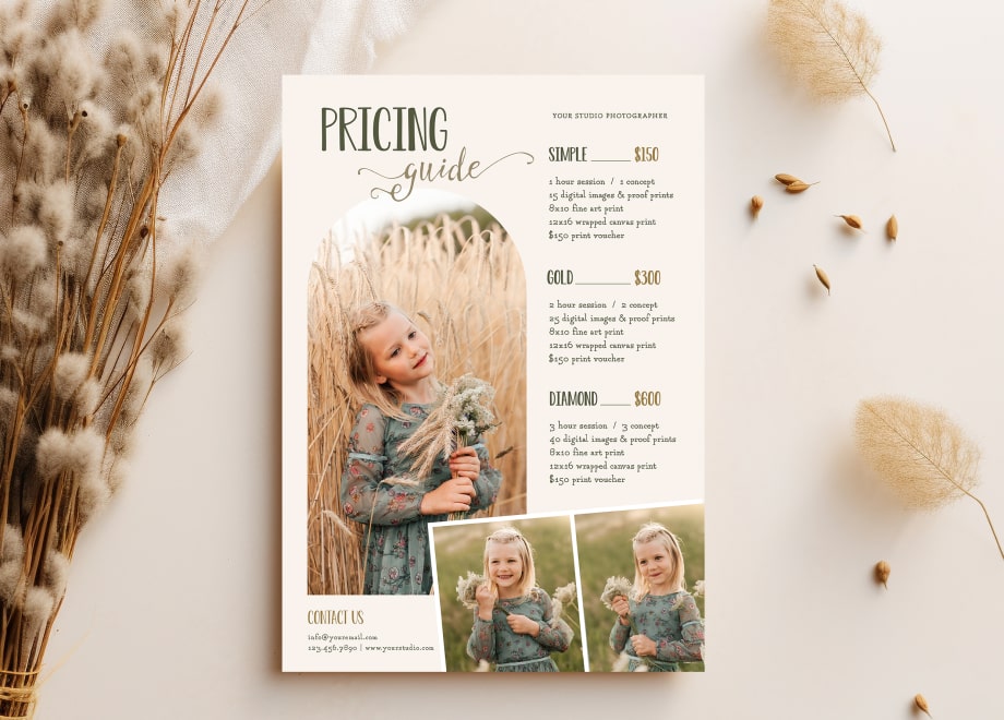 Children’s Pricing Guide Floral Template