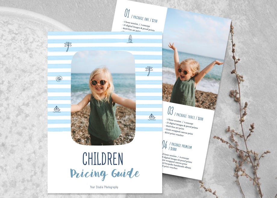 Pricing Guide With Blue&White Tone Template