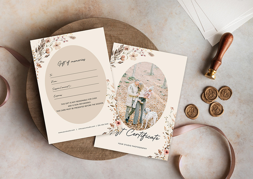 Family’s Gift Certificates Floral Template