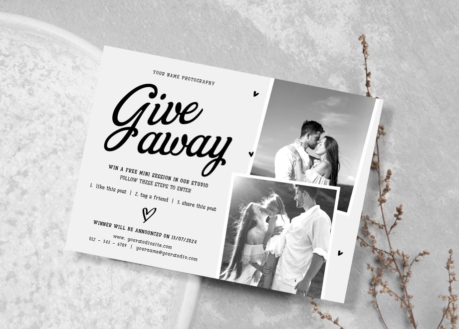 Family Giveaway Black&White Tone Template