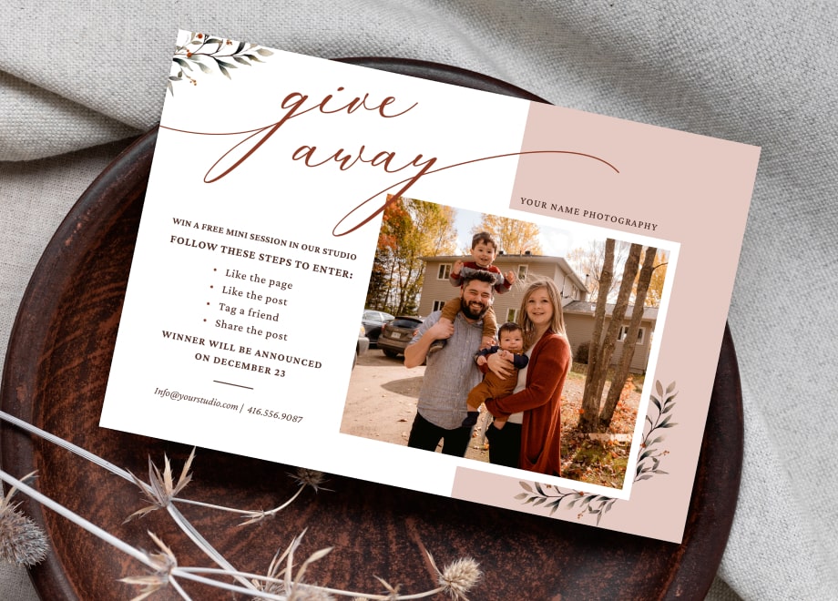 Family’s Giveaway Pink&White Tone Template