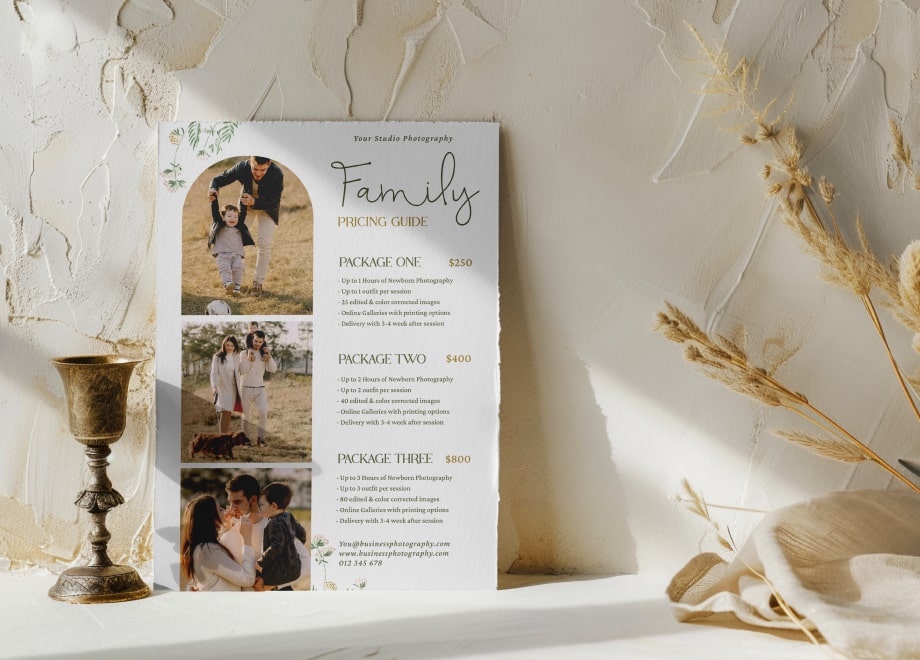 Elegant Beige Family Pricing Guide Template