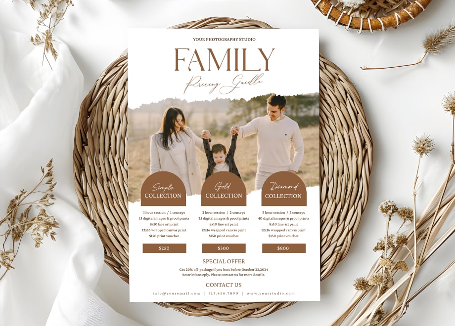 Rustic Brown Family Pricing Guide Template