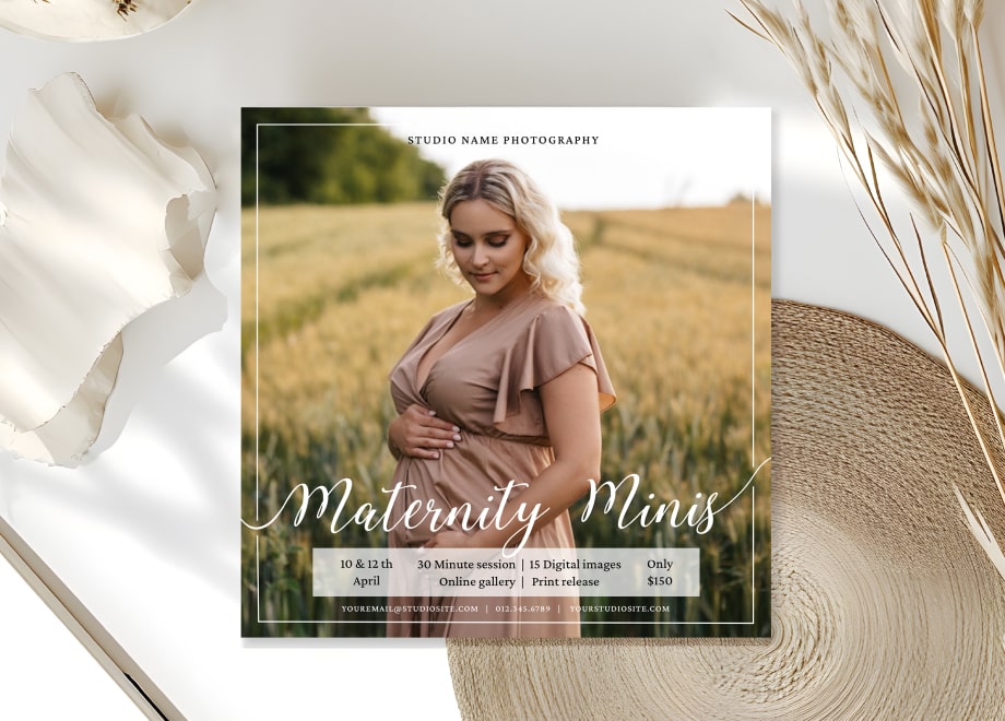 Maternity Mini Session Design One Image Template