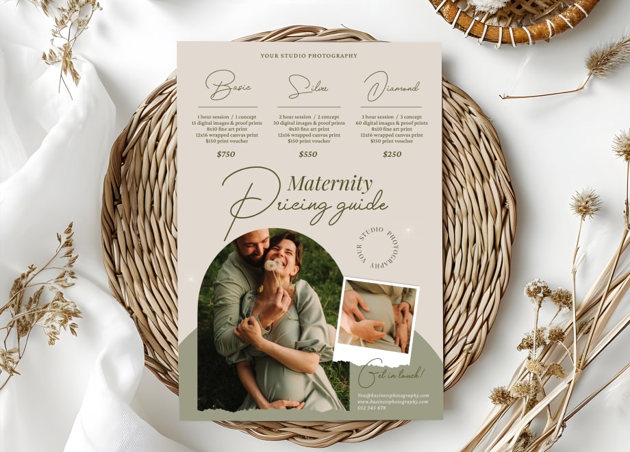 Maternity Pricing Guide With Three Session Template