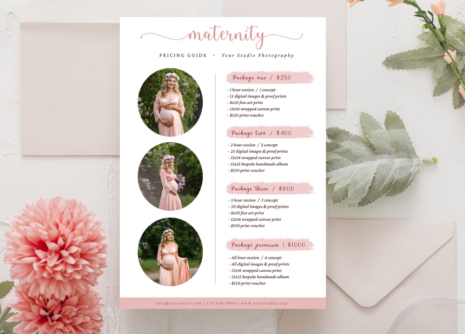 Sweet Maternity Photography Pricing Guide Template