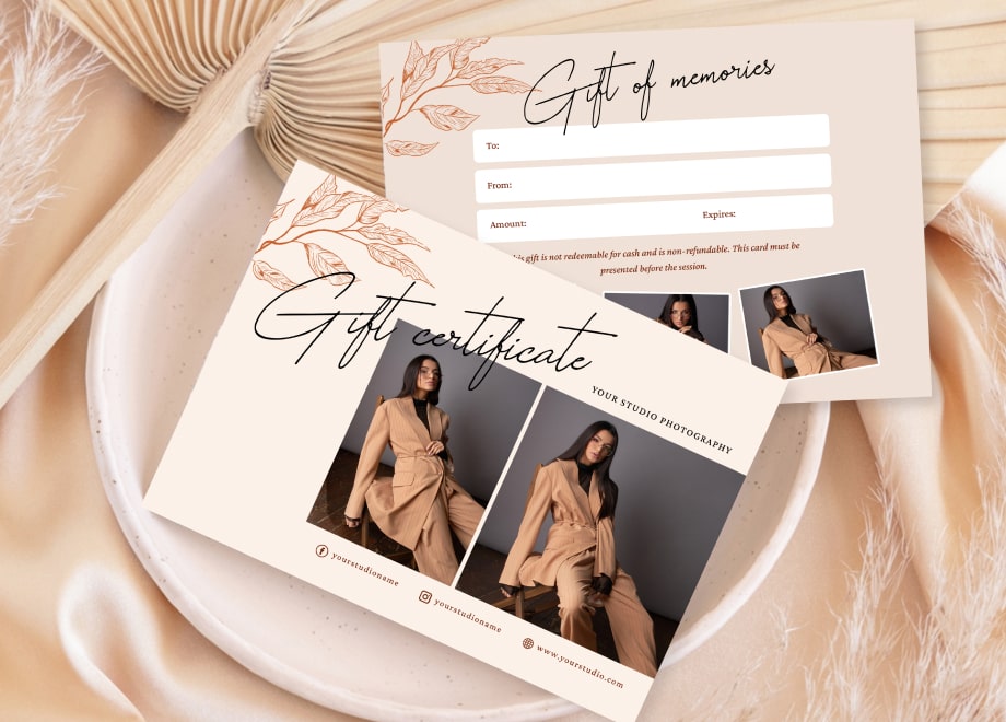 Model Photography Gift Certificate Template