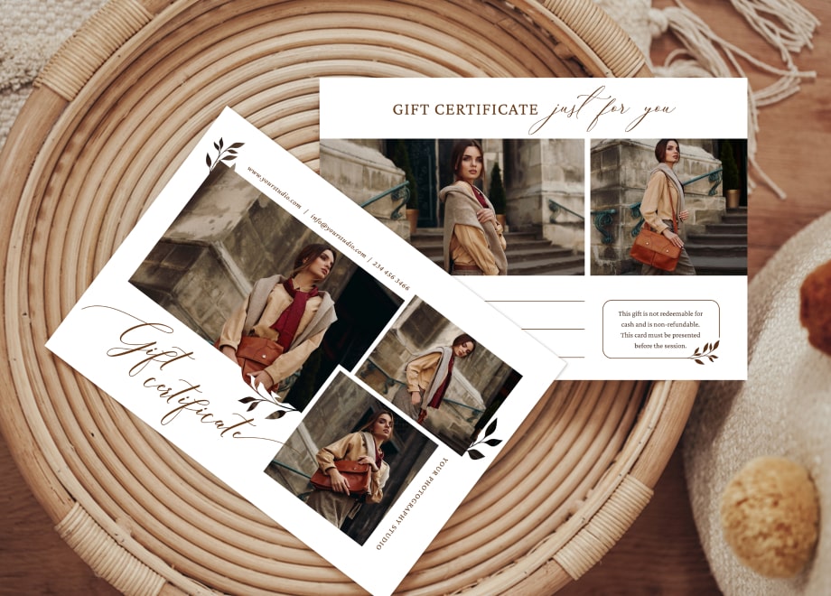 Classic Two-Sided Model Gift Certificate Template