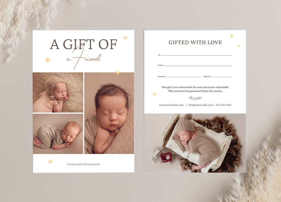 Warm Tone Newborn Gift Certificates Template