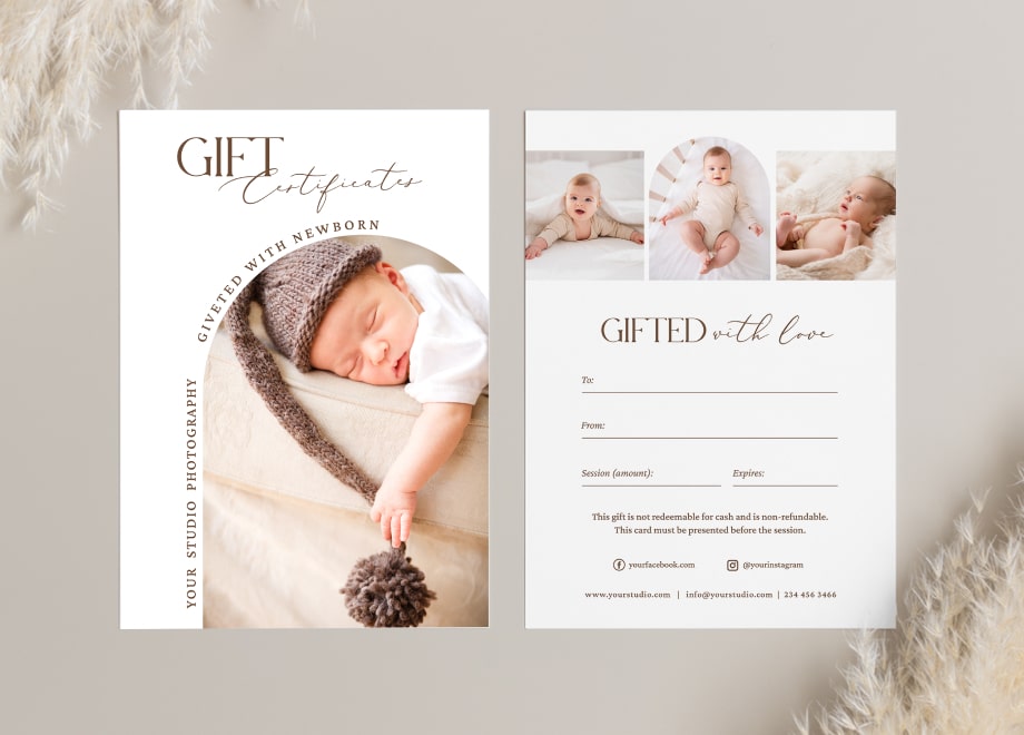 Sweet Newborn Gift Certificates Template